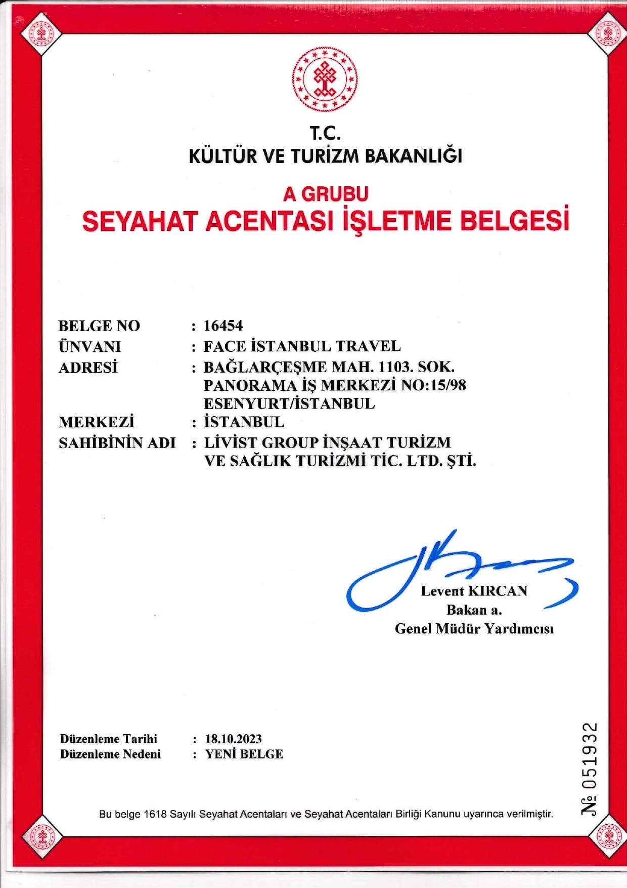TURSAB Category A License