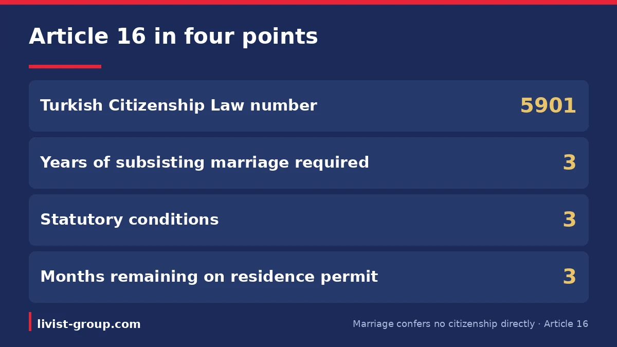 The four governing figures in Article 16 of Turkish Citizenship Law No. 5901.